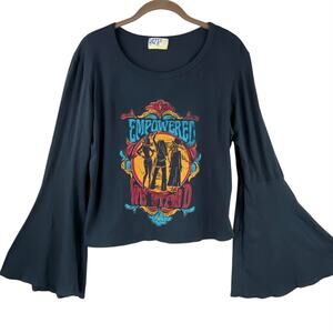 Dazey LA Empowered We Stand T-Shirt Size S/M Long Bell Sleeves Boho Feminist